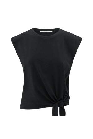 Yaya Sleeveless top with knot 99989 Washed black