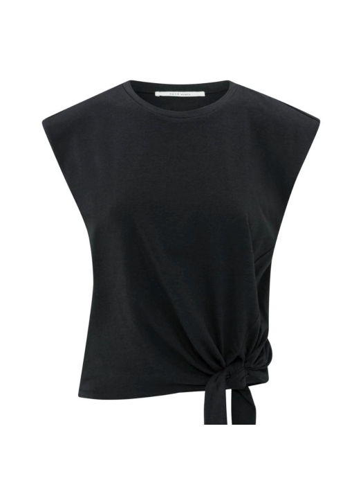 Yaya Sleeveless top with knot 99989 Washed black
