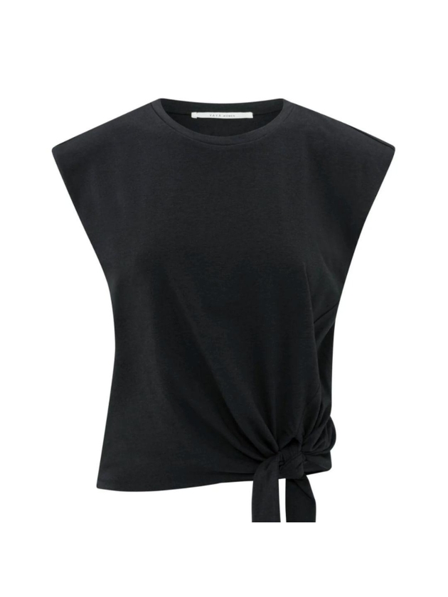 Yaya Sleeveless top with knot 99989 Washed black