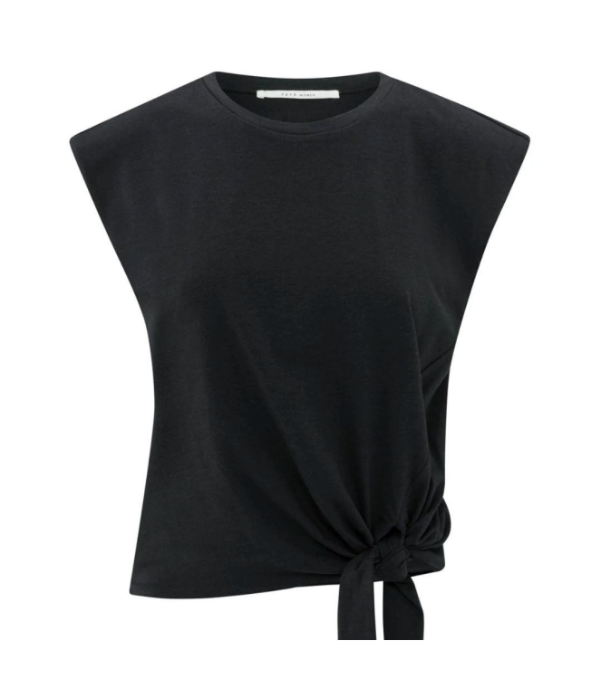 Yaya Sleeveless top with knot 99989 Washed black