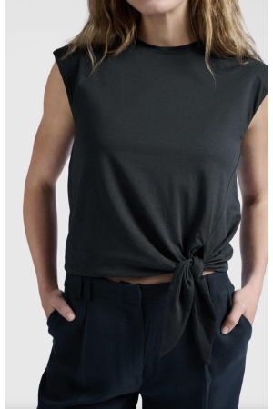 Yaya Sleeveless top with knot 99989 Washed black