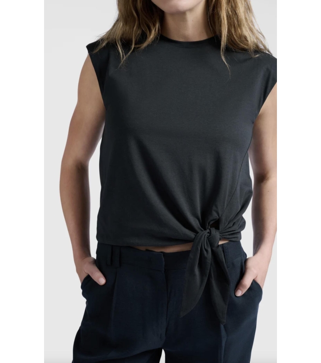 Yaya Sleeveless top with knot 99989 Washed black