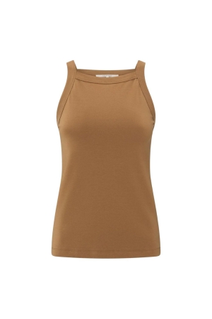 Yaya Sleeveless top with straight n 71044 Chipmunk brown