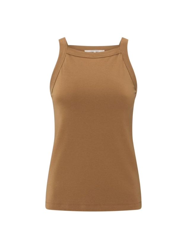 Yaya Sleeveless top with straight n 71044 Chipmunk brown