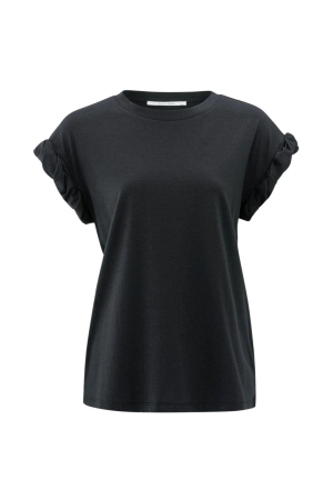 Yaya T-shirt with roll-up 99989 Washed black