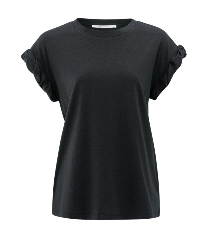 Yaya T-shirt with roll-up 99989 Washed black
