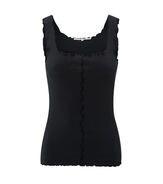 Yaya Singlet with frilled seams 99989 Washed black