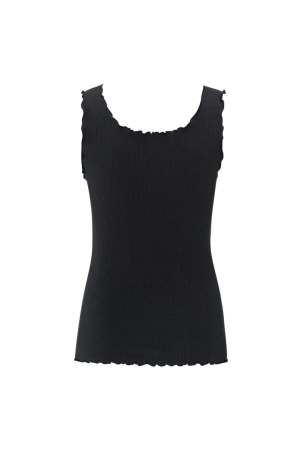 Yaya Singlet with frilled seams 99989 Washed black