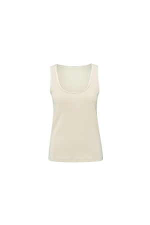 Yaya Rib singlet with shiny binding 20908 Summer sand