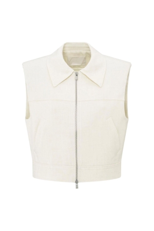 Yaya Cropped sleeveless jacket 209082 Summe sand mel
