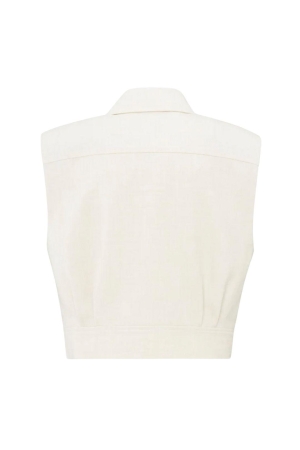 Yaya Cropped sleeveless jacket 209082 Summe sand mel