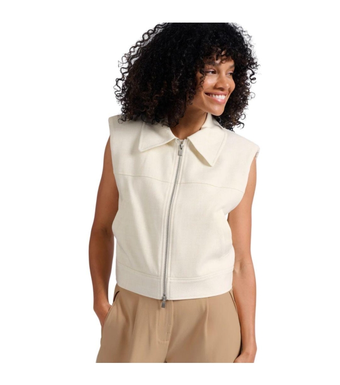 Yaya Cropped sleeveless jacket 209082 Summe sand mel