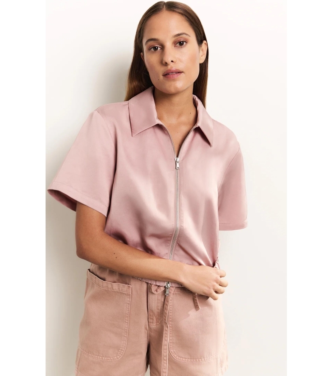 Yaya Satin shortsleeve jacket 99984 Soft mauve pink