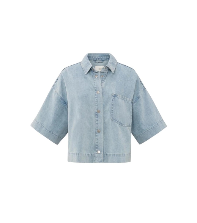 Yaya Oversized cropped denim jacket 99982 Light denim