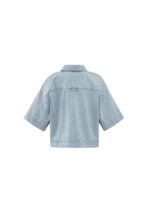 Yaya Oversized cropped denim jacket 99982 Light denim
