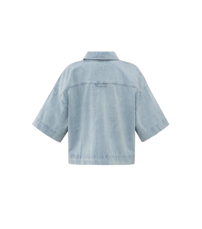 Yaya Oversized cropped denim jacket 99982 Light denim