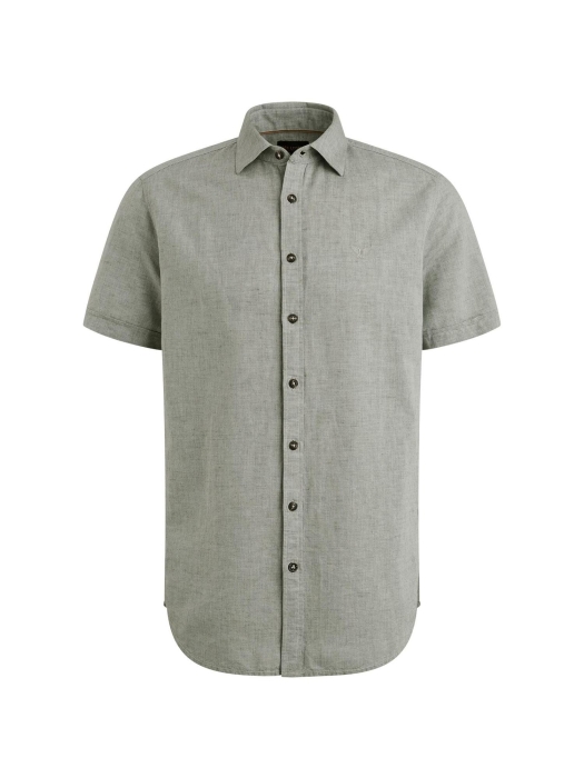PME Legend Short Sleeve Shirt Ctn Linen 2 ton 6149 Deep Lichen Green