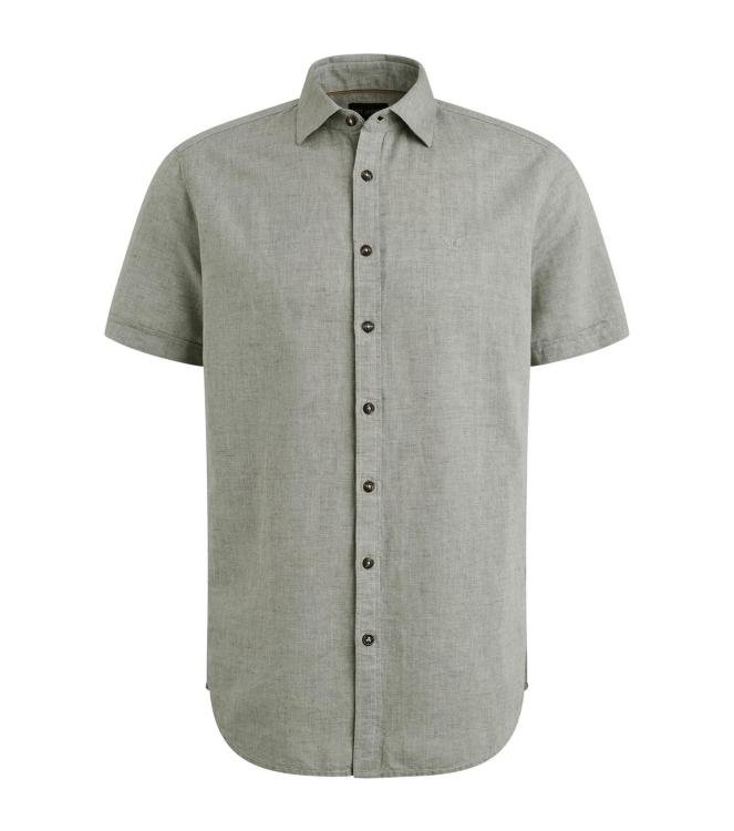 PME Legend Short Sleeve Shirt Ctn Linen 2 ton 6149 Deep Lichen Green