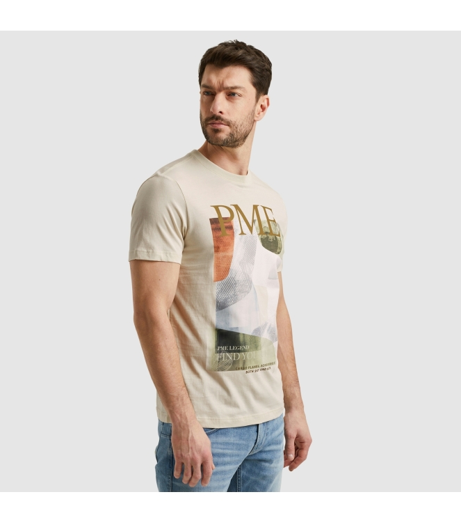 PME Legend Short sleeve r-neck single jersey 7013 Bone white