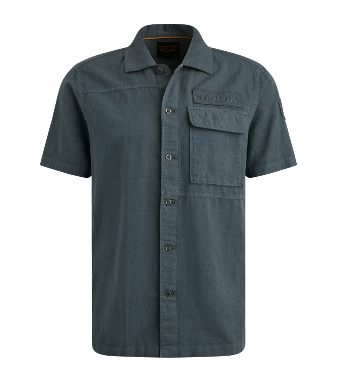 PME Legend Short Sleeve Shirt Ctn linen 9076 Dark slate