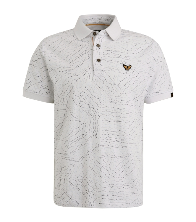 PME Legend Short sleeve polo fine pique aop 7003 Bright white