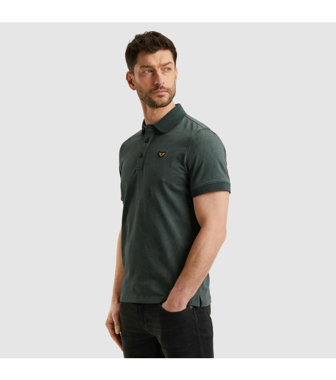 PME Legend Short sleeve polo fine pique aop 9076 Dark slate