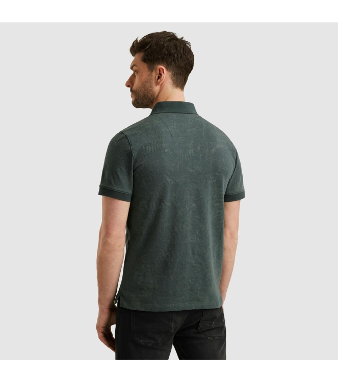 PME Legend Short sleeve polo fine pique aop 9076 Dark slate