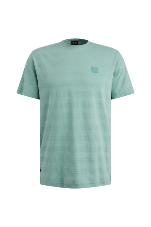PME Legend Short sleeve r-neck jacquard strip 5149 Cameo blue