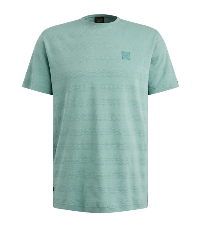 PME Legend Short sleeve r-neck jacquard strip 5149 Cameo blue