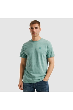 PME Legend Short sleeve r-neck jacquard strip 5149 Cameo blue