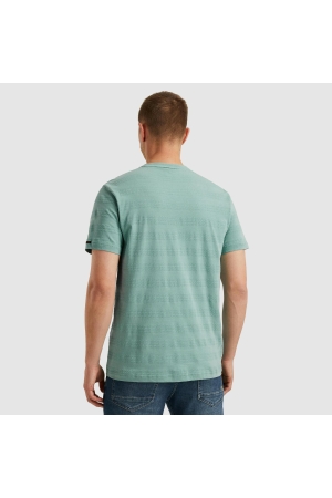 PME Legend Short sleeve r-neck jacquard strip 5149 Cameo blue