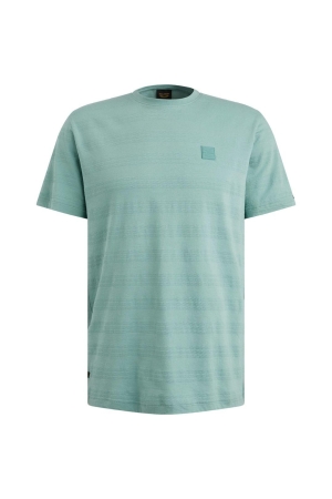 PME Legend Short sleeve r-neck jacquard strip 5149 Cameo blue