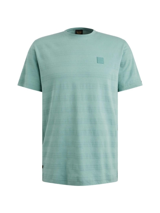 PME Legend Short sleeve r-neck jacquard strip 5149 Cameo blue
