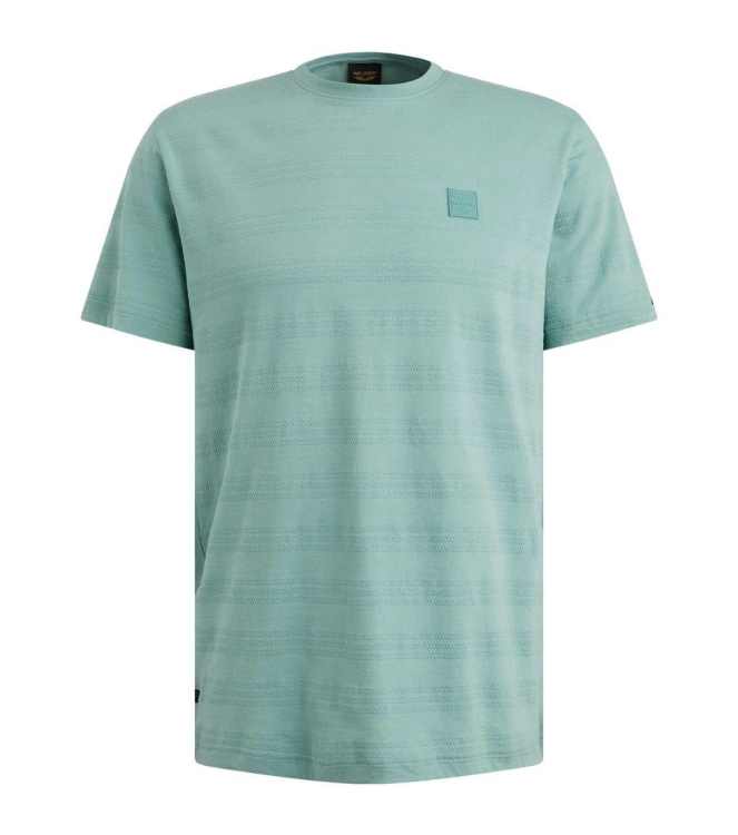 PME Legend Short sleeve r-neck jacquard strip 5149 Cameo blue