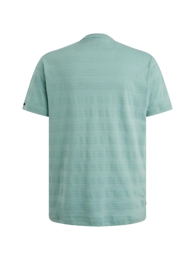 PME Legend Short sleeve r-neck jacquard strip 5149 Cameo blue