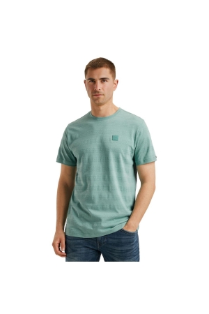 PME Legend Short sleeve r-neck jacquard strip 5149 Cameo blue