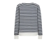 Freequent Striped sweatshirt Off-white w. navy blazer