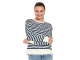 Freequent Striped sweatshirt Off-white w. navy blazer