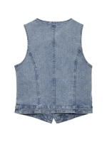 Freequent Denim waistcoat light blue denim