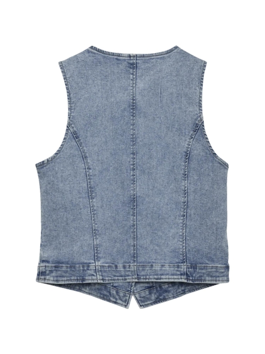 Freequent Denim waistcoat light blue denim
