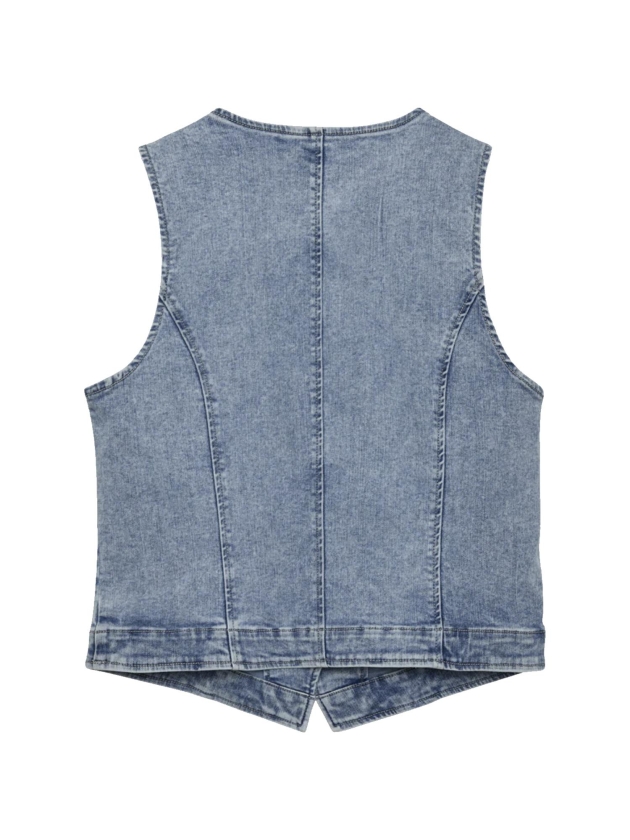 Freequent Denim waistcoat light blue denim