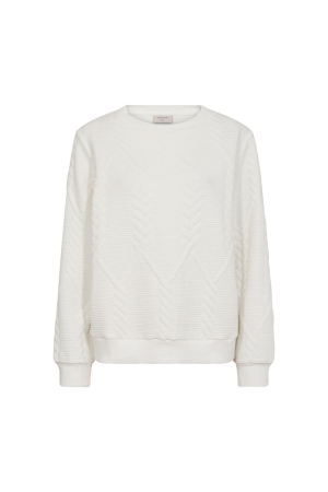 Freequent Sweat w.cabel pattern Off White
