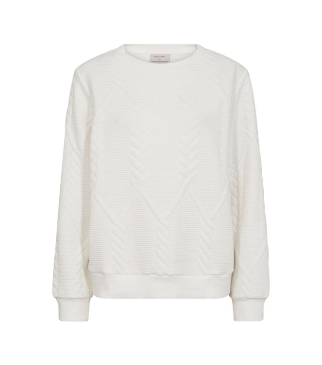 Freequent Sweat w.cabel pattern Off White