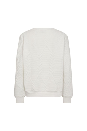Freequent Sweat w.cabel pattern Off White