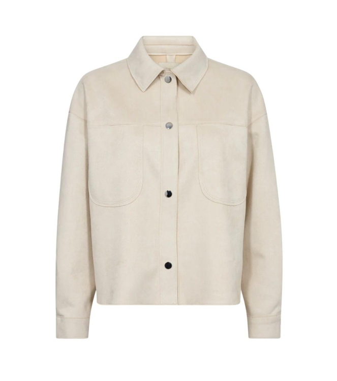 Freequent Faux suede shirtjacket Moonbeam