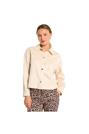 Freequent Faux suede shirtjacket Moonbeam