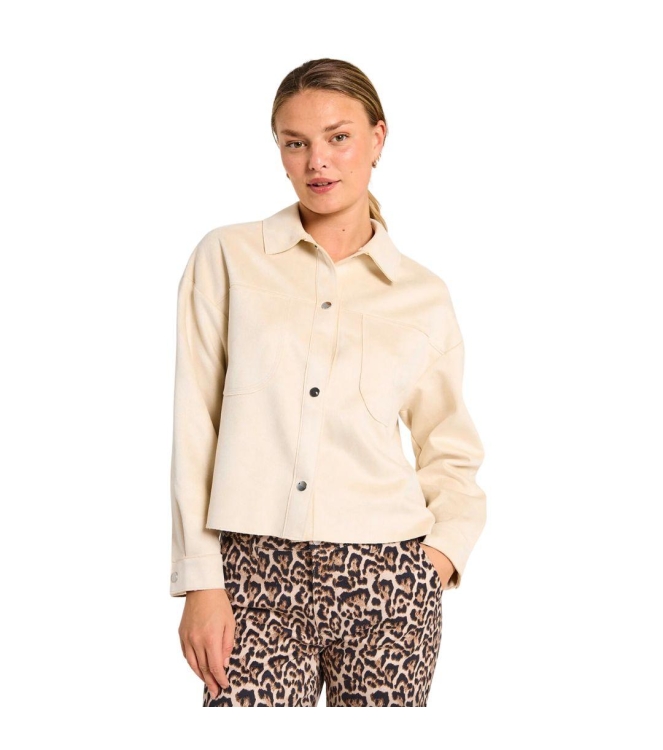 Freequent Faux suede shirtjacket Moonbeam