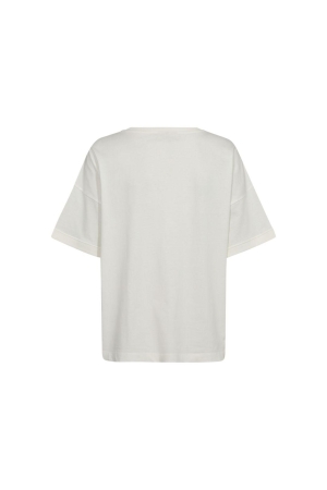 Freequent Tee w. front print Off-white w.black