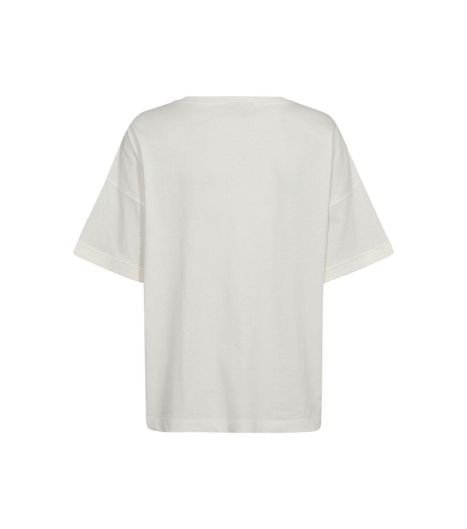 Freequent Tee w. front print Off-white w.black
