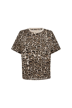 Freequent Tee w. front print Rainy day w. silver mink